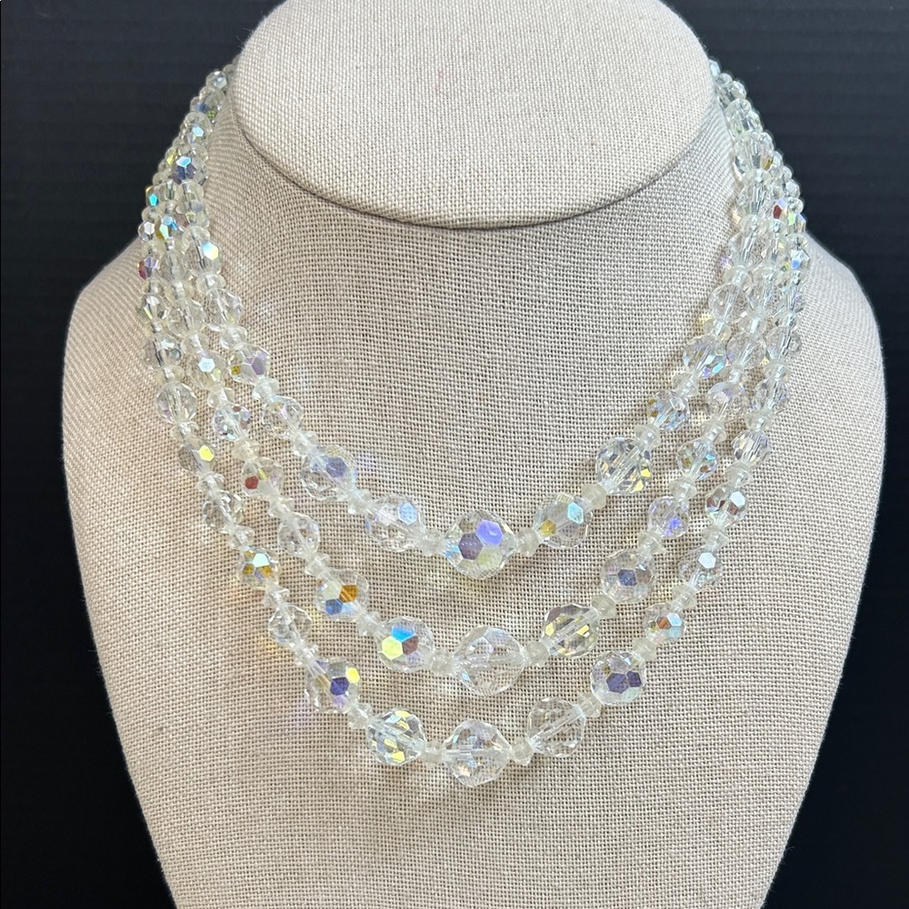 Vintage Crystal Aurora Borealis Necklace